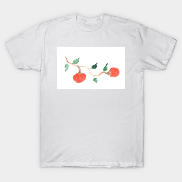 halloween, pumpkin, harvest, food, vegetable, diet, vegetarian, nature, autumn, watercolor, plant T-Shirt by grafinya